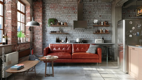 Contemporary Living Room With Large Windows