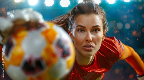 Woman Holding Soccer Ball
