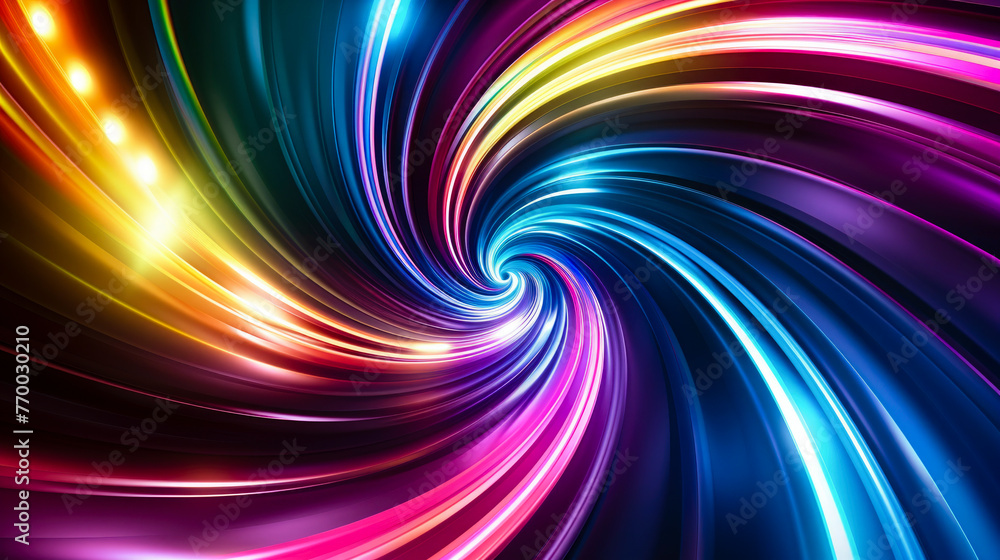 A colorful spiral with a bright blue center A colorful spiral with a bright blue center