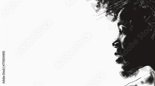 Commercial photography, beautiful contour framing for poetry with themes of African American black men and women, all-white background