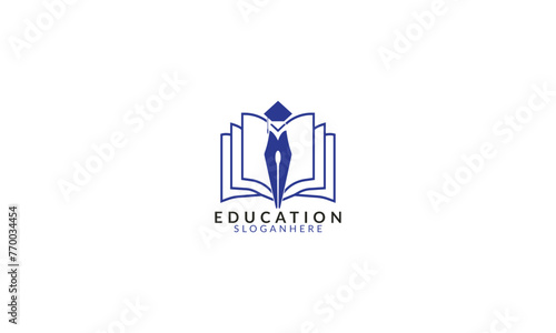 Fototapeta Naklejka Na Ścianę i Meble -  Creative Online education logo template isolated on white background.
