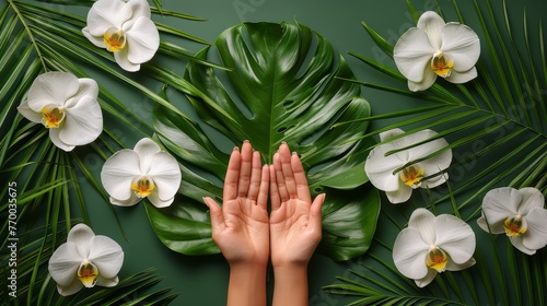 Pink Flowers on Green Plant