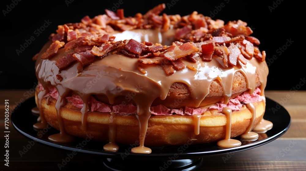 Maple bacon doughnut cake with maple glaze ultra hd. Maple bacon doughnut cake with maple glaze ultra hd.