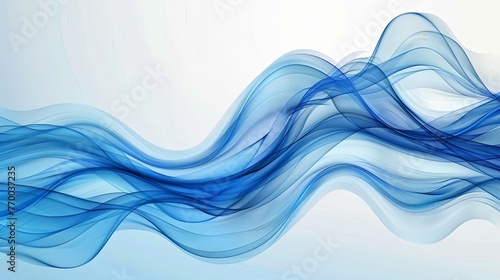Elegant abstract blue waves on a clean white background, suitable for corporate backgrounds