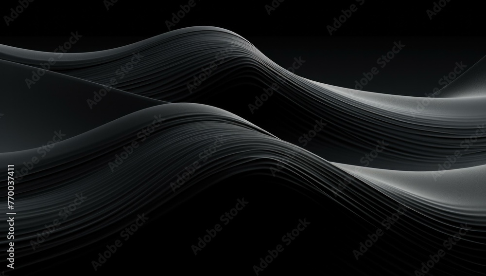 A black and white photo of a wave pattern on the surface. Generative AI. A black and white photo of a wave pattern on the surface. Generative AI.