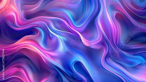 Colorful abstract fluid art with marbled effect. Digital wave pattern with pink and blue hues