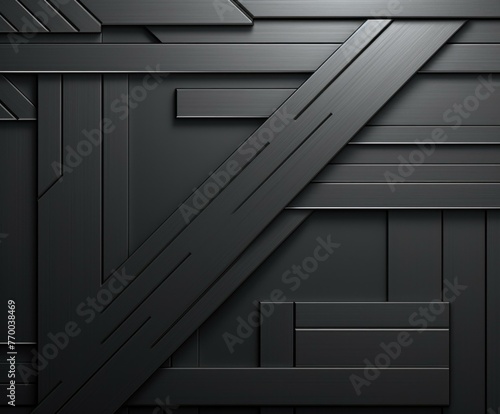 A black background with a geometric design. Generative AI.