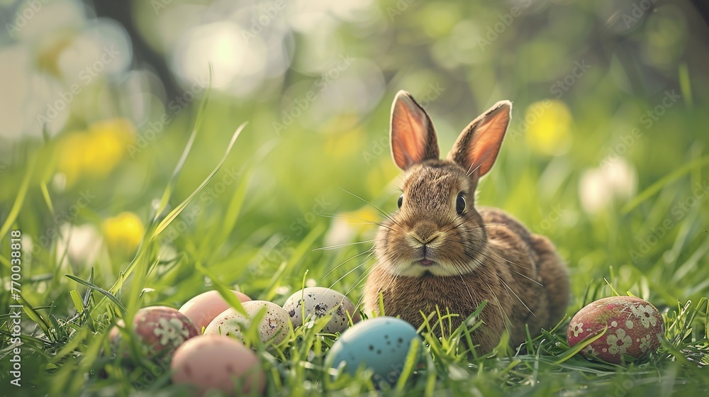 easter bunny and eggs easter bunny and eggs