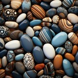 A close up of a pile of rocks and stones with different colors. Generative AI.