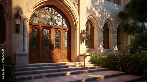 Panoramic view of the entrance to the University of Washington.