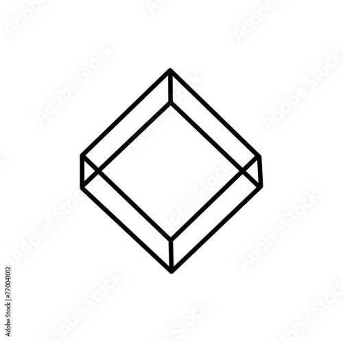 Cube line icon