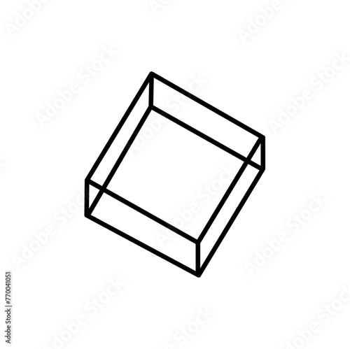 Cube line icon