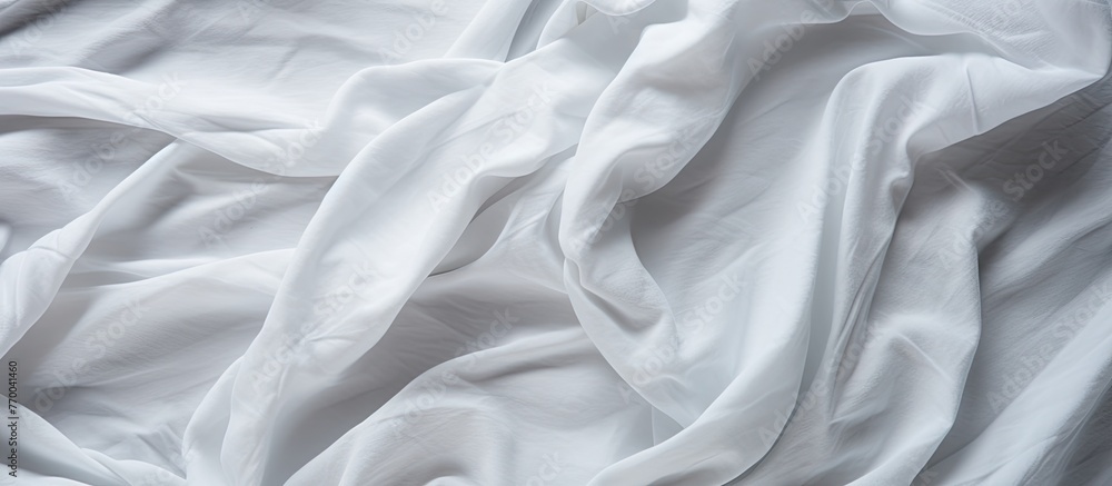 A macro photography shot of a white silk cloth with a subtle pattern, showcasing its soft texture and elegant design. The monochrome photography emphasizes the delicate details of the fabric A macro photography shot of a white silk cloth with a subtle pattern, showcasing its soft texture and elegant design. The monochrome photography emphasizes the delicate details of the fabric