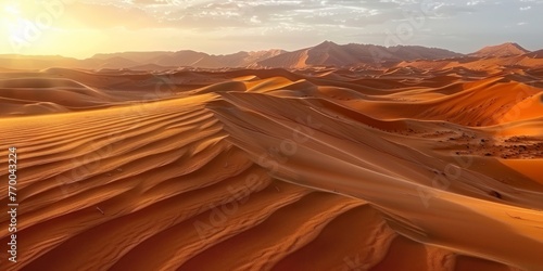 Golden Desert Dunes at Sunset