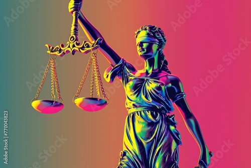 image of a statue of justice holding weight