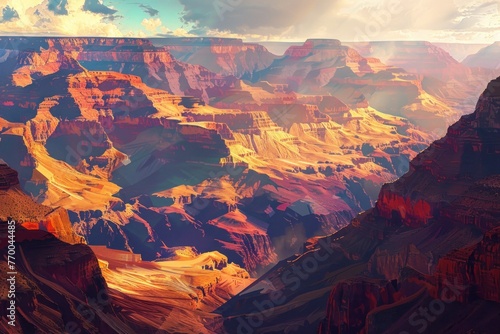 photograph of the grand canyon in the sun photo