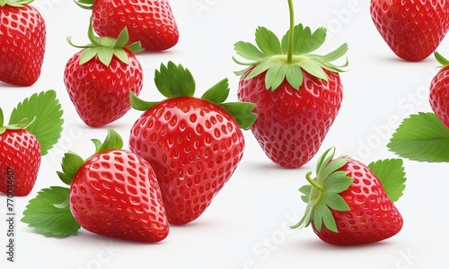 Strawberry isolated on white background. 3d render illustration.