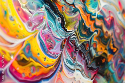 abstract painting with wavy