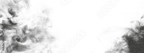 Vector dot particle smoke background, with gradient tones. Abstract black graphic element on white.