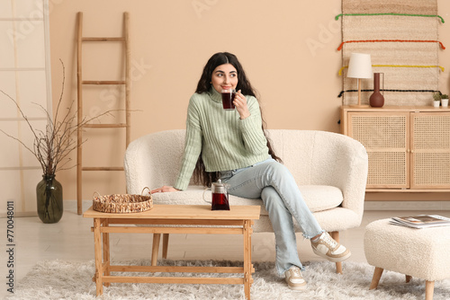 Beautiful young woman with ...