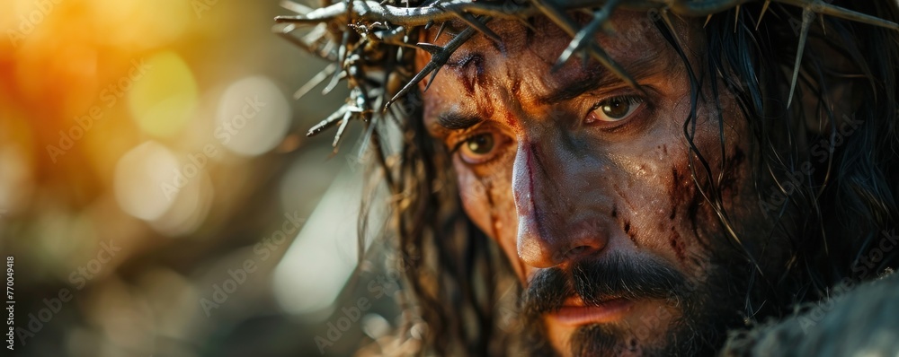 Image depicting Jesus Christ adorned with a crown of thorns, symbolizing salvation