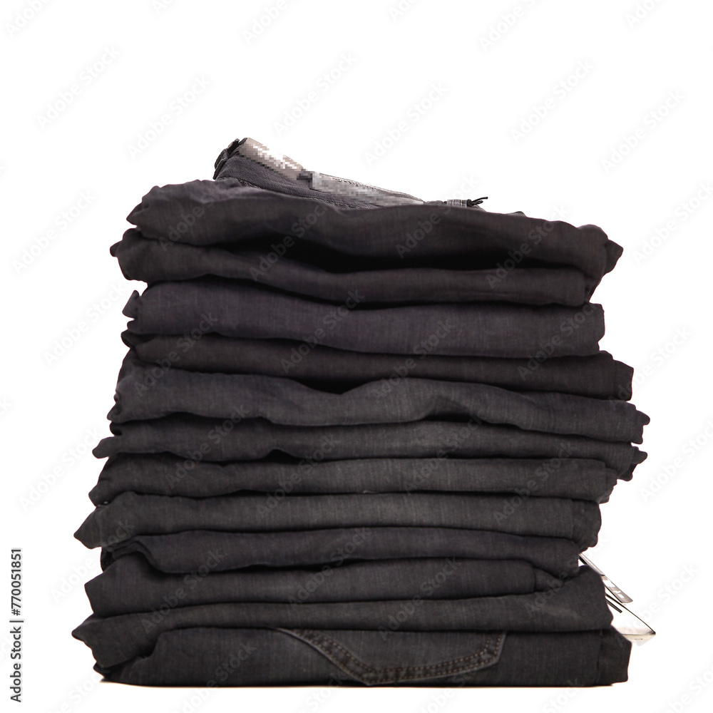 a stack of clothes on a white background of isolate