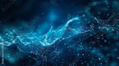 Digital Plexus of glowing lines and dots background. Network and connection illustration.