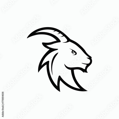 Goat Logo Template vector icon © De