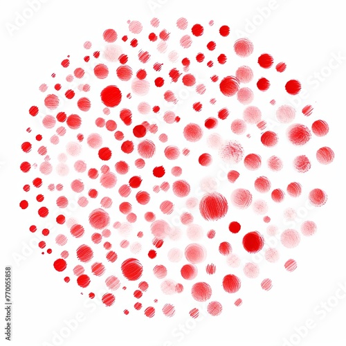 Red thin barely noticeable paint brush circles background pattern isolated on white background