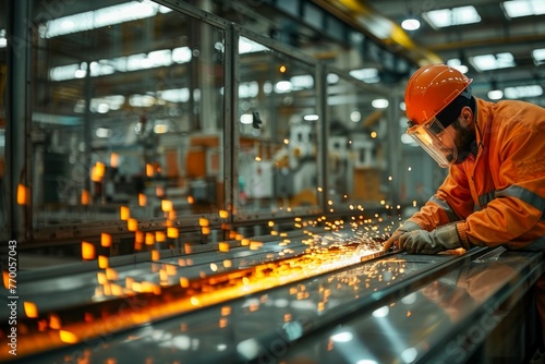 Wallpaper Mural Industrial Steelworker Pouring Molten Metal in Foundry. Generative ai Torontodigital.ca