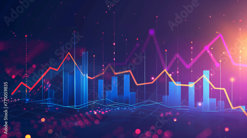  2024 Year, Growing chart of the year, Business growing graph in year 2024, and business analyzing company financial balance, Summary data and long term investment growth target