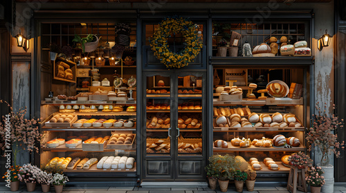 Bakery Delicacies: Fresh Bread Display photo