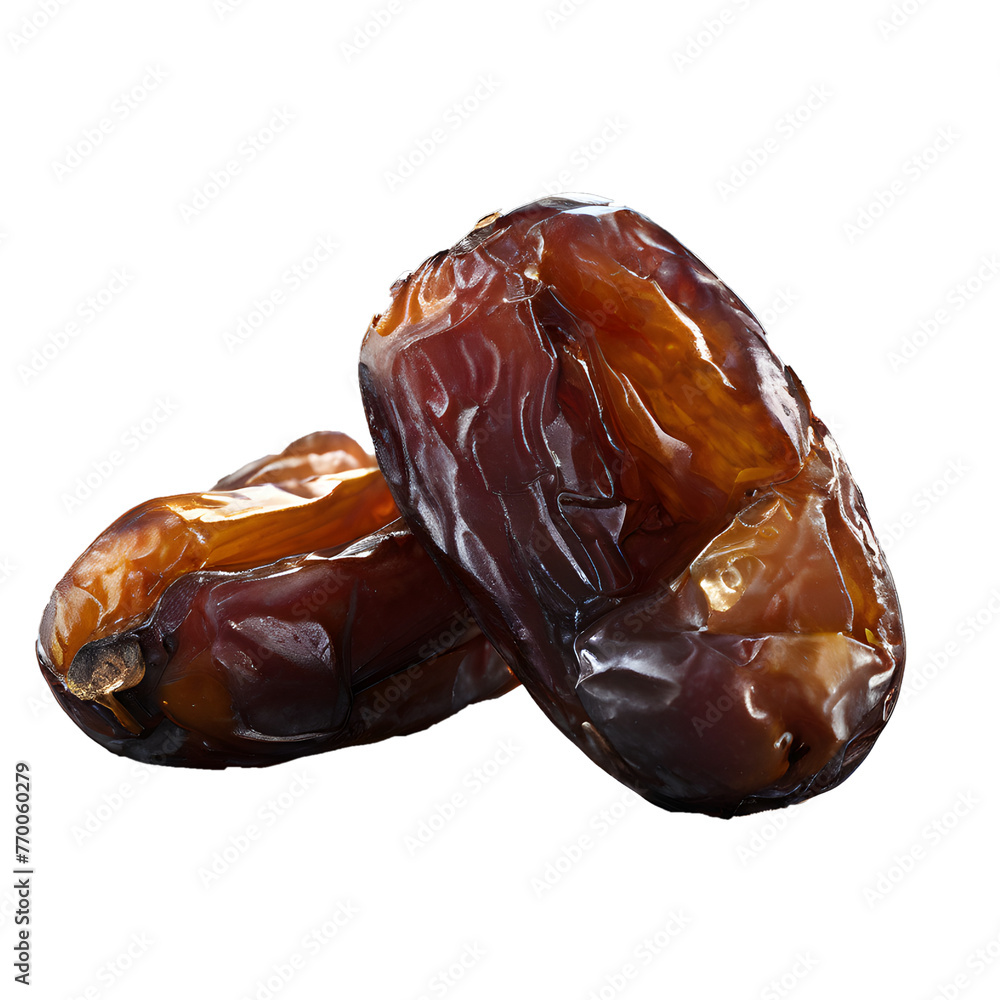 Dates fruit isolated on a white background. Generative AI Dates fruit isolated on a white background. Generative AI