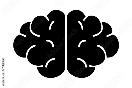 brain icon silhouette vector illustration