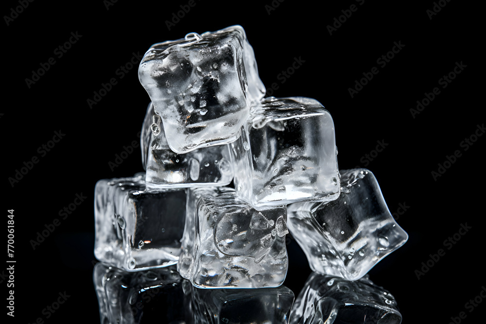 ice cubes on black background close up ice cubes on black background close up