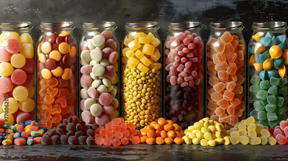 Colorful Candy Jars: Sweet Delights