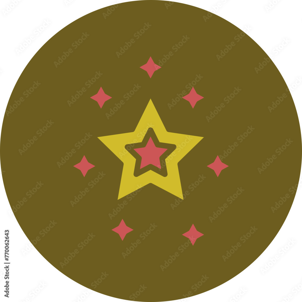Star Glyph Two Color Circle Icon Star Glyph Two Color Circle Icon