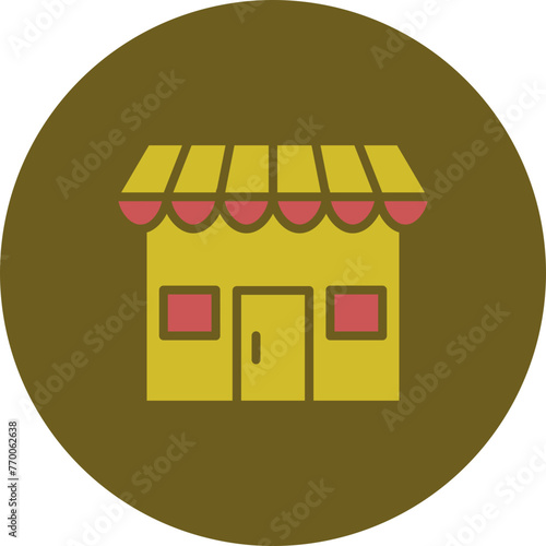 Store Glyph Two Color Circle Icon