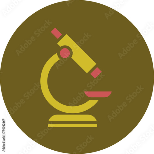 Microscope Glyph Two Color Circle Icon