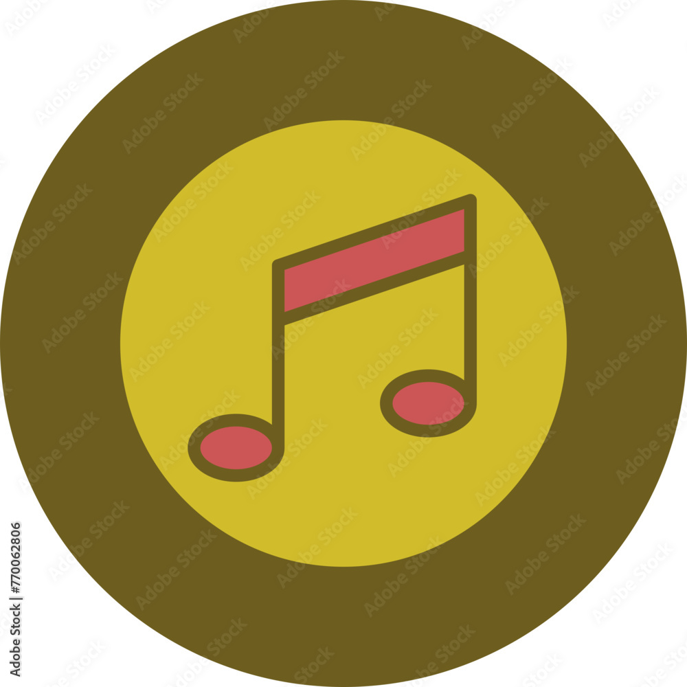 Music Note Glyph Two Color Circle Icon Music Note Glyph Two Color Circle Icon