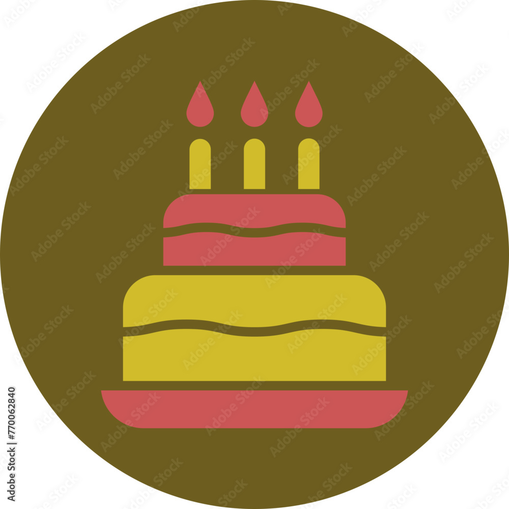 Cake Glyph Two Color Circle Icon Cake Glyph Two Color Circle Icon