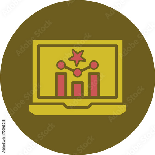 Keyword Ranking  Glyph Two Color Circle Icon