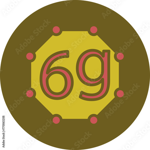 6g Glyph Two Color Circle Icon