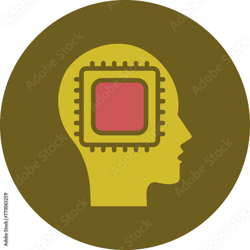 Implant Glyph Two Color Circle Icon