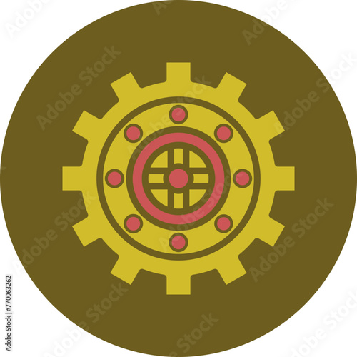 Vault Glyph Two Color Circle Icon