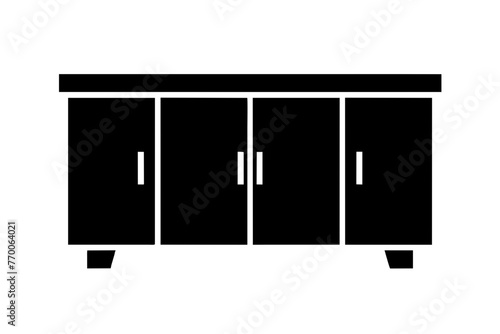 credenza Silhouette vector art illustration