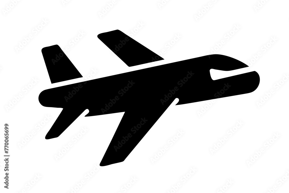 airplane icon silhouette vector illustration Stock Vector | Adobe Stock