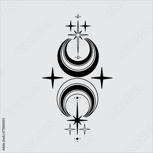 vector of moon celestial magic mystical and esoteric illustration