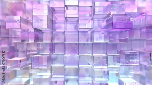  A well-rendered image of numerous cubes set against a vivid background of blue and purple tones, expertly crafted by advanced AI technology