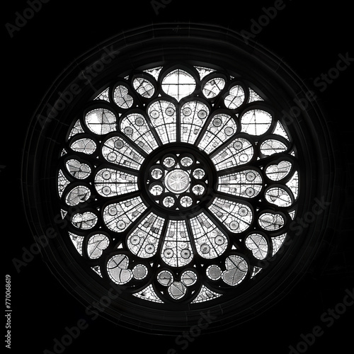 Gobo light church round window silhouette image